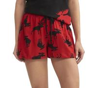 Hatley Women's Pyjama Boxer Shorts Pajama Bottom, Moose on Red, M