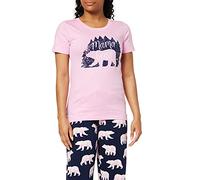 Hatley Women's Short Sleeve Tee Pajama Top, Woods Mama Bear, M UK
