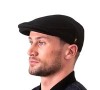 Hatman of Ireland Authentic Tweed Flat Cap 100% Irish Wool Handmade Ireland Men Casquette Navy Green Charcoal (US, Alpha, Medium, Black), Black, M