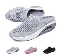 Hatmeo Women Orthopedic Slippers, Hatmeo Orthopedic Sandals, Mesh Breathable Diabetic Air Cushion Sneaker (Gray, Adult, Women, 5.5, Numeric, UK Footwear Size System, Medium)
