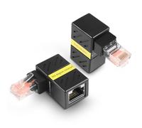 HATMINI 2 Pcs 360 Degree Ethernet Adapter，Gigabit 90 Degree Angle Network LAN Cat5 Cat6 Extension Adapter，1000Mbps RJ45 8P8C Male to Female Connector for Computers, Laptops, Routers