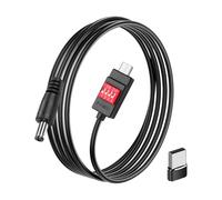 HATMINI PD USB C to DC5521 Adapter Cable, 100W DC5521 to USB C Adapter Cord,DIP Switch Adjustment USB to 5V/9V/12V/15V/20V DC 5.5MMx2.1MM for Mini Fans,Lamps,Cameras-3.3FT (A Cable)