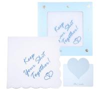 HATOFES Embroidered Wedding Handkerchief 60S Cotton White Hankies Embroidery Hanky for Bride Groom Wedding Day FUN Gift, Tissue, Napkin, Something Blue,12"x12" (Keep Your Shit Together)
