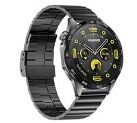 Hatolove 22mm Stainless Steel Strap for Huawei Watch GT2 Pro 46mm/GT 46mm/GT Active/2 Pro, Galaxy Watch 3 45mm - Adjustable Metal Band (Black-b)