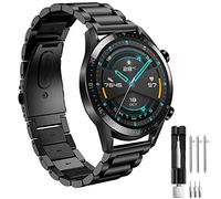 Hatolove 22mm Strap for Huawei Watch GT2 Pro 46mm/GT 4 46mm/GT3/GT3 Pro 46mm/GT 2/GT Active/Galaxy Watch 3 45mm/Galaxy Watch 46mm/Gear S3, Stainless Steel Strap Adjustable Metal Strap for Huawei GT