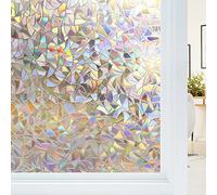 Haton Rainbow Window Film Window Stickers for Glass Privacy, Non-Adhesive Static Cling Removable Vinyl 3D Decorative Films Glass Coverings for Doors Anti-UV for Home Office 90x200cm
