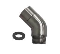 HATOOLHA Solid Brass Shower Elbow Adapter, G1/2" Shower Arm Elbow Connection Adapter for Shower Head (135°, Brushed Nickel)