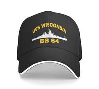 Hats are Fashionable and Warm USS Wisconsin BB 64 Unisex Style Baseball Cap Hats Cap Classic Formal All Seasons Travel Gift Headwear