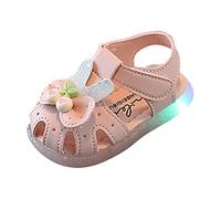 Hats Babies Flat Comfortable Soft Sandals Soft Sole Toddler Shoes Baotou Princess Light Shoes (Pink, 4.5 Infant)