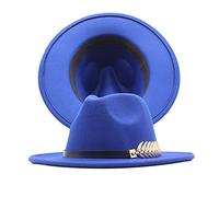 Hats Caps Cute Charm Men Women Wide Casual Wool Red Hat Two Fedora Hat Jazz Panama Tone Bottom Baseball Caps Bad News Bears Hat (Blue-a, One Size)