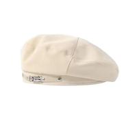 Hats Caps Skullies Beanies Beanie Unique Metal Buckle Beret - Featuring an Elegantfashionable Designperfect for The Autumn/Winter British Retro Trend Beige