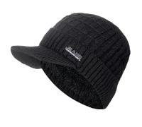 Hats Caps Skullies Beanies Beanie Unisex Winter Hat Plush Lined Warm Cap Stylish Soft Beanie Hat for Men Women Outdoor Knitted Hat 56Cm-60Cm Black