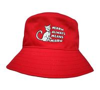 Hats&Cats Bucket Hat Women Cotton Sun Cap Cat Print Adjustable Red