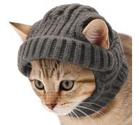 Hats for Cats Knitted Soft Breathable Headwear with Ear Holes | Cat Dog Cute Headwear for Birthday Party Kitten Winter Cosplay Halloween New Years Festival Puppy Chihuahua French Bulldog