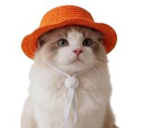 Hats for Cats | Straw Breathable Novelty Funny Apparel,Cat Bucket Hat,for Holiday Birthday Halloween Home New Year Party Garden Daily Outdoor