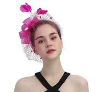 Hats for Women Fascinators Womens Bow Top Hat For Tea Party Fascinator Hats for Women Tea Party Headband Headwear Cocktail Wedding Church Fabric Hair Band with Bow (Hot Pink, One Size)