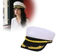 Hats:Funny Adjustable White Sailor Cap Yacht Boat Hats Party Hats Bachelor, Nautical Theme Cruise Hats Vfm869 (A, A)