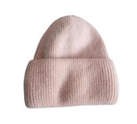 Hats Winter Keep Warm Knitting Solid Cap Leisure Lady Beanies Cap Women Hat-Pink,One Size