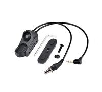 HATSEN Tactical Modular Dual Wire Button Remote Activation Pressure Switch，Compatible with M300/M600 PEQ15/A2 Etc Series Scout Troch Flashlight，for 20mm Rail and M&K System (SF+3.5 Plug BK)