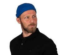 HATSQUARE Cotton Docker Cap, Unisex Brimless Cap, Men Skull Cap, Brimless Beanie Hat, Men Women Cuffed Hat - Blue