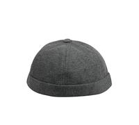 HATSQUARE Cotton Docker Cap, Unisex Brimless Cap, Men Skull Cap, Brimless Beanie Hat, Men Women Cuffed Hat - Gray