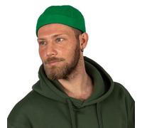 HATSQUARE Cotton Docker Cap, Unisex Brimless Cap, Men Skull Cap, Brimless Beanie Hat, Men Women Cuffed Hat - Green