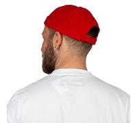 HATSQUARE Cotton Docker Cap, Unisex Brimless, Men Skull, Brimless Beanie Hat, Men Women Cuffed Hat - Red