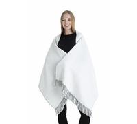 HATSQUARE Women Winter Oversize Shawl, Blanket Scarf, Soft Warm Double Sided Pashmina Shawl, Houndstooth Wrap Long Scarf - White