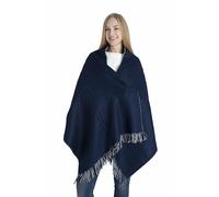 HATSQUARE Women Winter Oversize Shawl, Blanket Scarf, Soft Warm Double Sided Pashmina Shawl, Houndstooth Wrap Long Scarf - Dark Blue