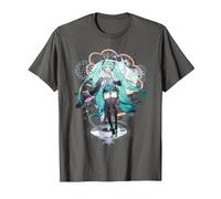 Hatsune Miku Anime Mascot Singer CV01 T-Shirt, Men, Asphalt Grey, Large