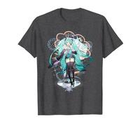 Hatsune Miku Anime Mascot Singer CV01 T-Shirt, Men, Dark Heather Grey, Medium