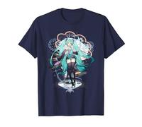 Hatsune Miku Anime Mascot Singer CV01 T-Shirt, Men, Navy Blue, XX-Large