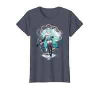 Hatsune Miku Anime Mascot Singer CV01 T-Shirt, Women, Heather Blue, X-Large