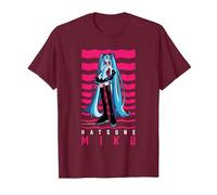 Hatsune Miku CV01 Anime Vocal Software Mascot T-Shirt, Men, Burgundy, Medium