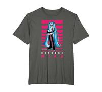 Hatsune Miku CV01 Anime Vocal Software Mascot T-Shirt, Men's Big and Tall, Asphalt Grey, 2X Tall