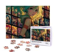 Hatsune Miku Puzzles 500 Pieces Personalized Jigsaw Puzzles Photos Puzzle with Storage Bag Challenging Picture Puzzle for Adults Home Decor Wedding (52x38 CM)