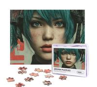 Hatsune Miku Puzzles 500 Pieces Personalized Jigsaw Puzzles Photos Puzzle with Storage Bag Challenging Picture Puzzle for Adults Home Decor Wedding (52x38 CM)