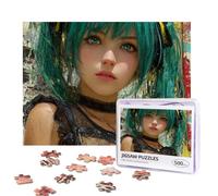 Hatsune Miku Puzzles 500 Pieces Personalized Jigsaw Puzzles Photos Puzzle with Storage Bag Challenging Picture Puzzle for Adults Home Decor Wedding (52x38 CM)