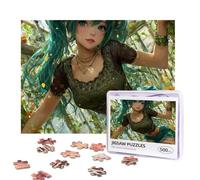 Hatsune Miku Puzzles 500 Pieces Personalized Jigsaw Puzzles Photos Puzzle with Storage Bag Challenging Picture Puzzle for Adults Home Decor Wedding (52x38 CM)
