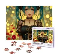 Hatsune Miku Puzzles 500 Pieces Personalized Jigsaw Puzzles Photos Puzzle with Storage Bag Challenging Picture Puzzle for Adults Home Decor Wedding (52x38 CM)