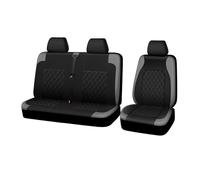 HATSVTGR Seat Covers For Renault For Master For Trafic PU Leather Car Seat Covers Waterproof Single+Double Van Seat Covers(GRAY)