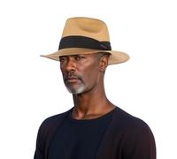 hatsXcaps Classic Straw Fedora Hat for Men & Women | Breathable Panama Summer Hat with Wide Brim & UPF 50+ Sun Protection, Lightweight & Stylish Trilby Beach Hats for Travel Coffee Brown