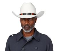 hatsXcaps Premium Felt Cowboy Hat for Men & Women | Stiff Wool Western Hat with Wide Brim, Leather Hatband & Sweatband | Classic Cattleman Rancher Hat for Rodeo (UK, Alpha, S, Standard, Boring White)