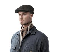 hatsXcaps Sheepskin Leather Flat Cap | Unisex Peaky Blinders Cabbie Hat for Men | Classic Ivy Hat with Cotton Lining | Vintage Newsboy Cap for Fashion, Driving, Golf & Outdoor Wear