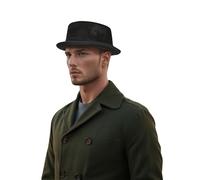 hatsXcaps Sheepskin Leather Pork Pie Hat | Classic Trilby Fedora with Cotton Lining & Sweatband | Stylish Water-Resistant Jazz Hat for Men & Women | Perfect for Casual & Formal Wear
