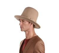 hatsXcaps Tall Bowler Hat for Men Women | Vintage Coke Stovepipe Hats, 100% Wool Felt, Classic Derby Hat with Long Crown, Adjustable Fit (56-60cm), Victorian & Theatrical Hat