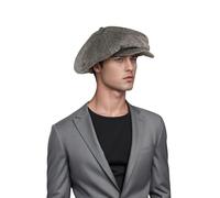 HatsXcaps Unisex Big Apple Hats for Men & Women - Feature with Elasticated Sweatband & Satin Lining - Baker Boy Golf Hat for Summer & Winter (UK, Alpha, One Size, One Size Fits 58-60 cm, Heather Grey)