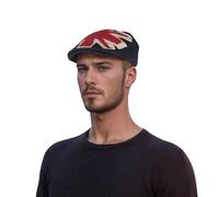 hatsXcaps Unisex Peaky Blinders Cap | Classic United Kingdom Flag Flat Cap for Country Events | Patriotic Hat for Men & Women (UK, Alpha, L, Standard, Black)