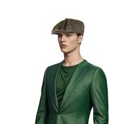 hatsXcaps Waterproof Newsboy Cap for Men & Women | 8-Panel Peaky Blinders Flat Cap, Classic Vintage Gatsby Hat for Daily Wear, Autumn & Winter, Breathable & Stylish Stretch Fit Olive Brown