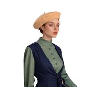 hatsXcaps Women’s Wool French Beret Hat - Classic Parisian Artist Cap, Soft Warm Vintage Style Winter & Autumn Hat, Elegant Chic Fashion Beret Camel Brown